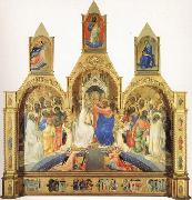 Lorenzo Monaco The Coronation of the Virgin with Saints and Angels The Annunciation and The Blessing Redeemer Spain oil painting artist